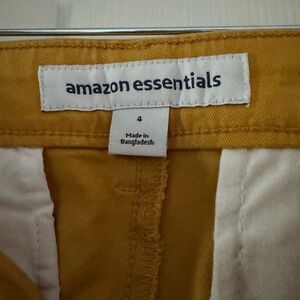 Amazon Essentials Mustard Waistband Shorts with White Lining
